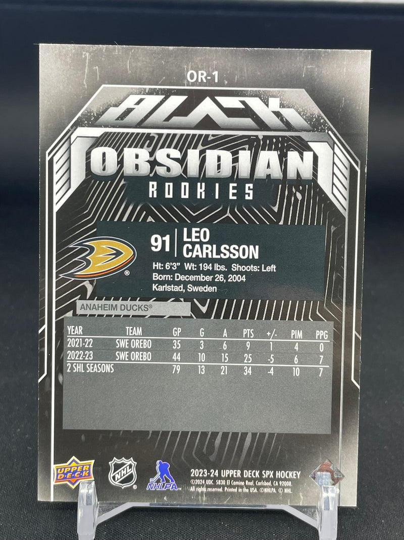 2023 UPPER DECK SPX - BLACK OBSIDIAN ROOKIES - L. CARLSSON - #OR-1 - #'D/199 - RC