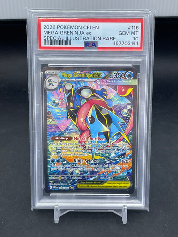 POKEMON - CHAOS RISING - MEGA GRENINJA EX - SIR - #116 - PSA 10