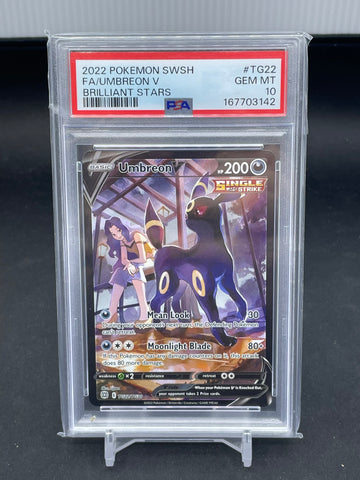 POKEMON - BRILLIANT STARS - UMBREON V - FULL ART - #TG22 - PSA 10