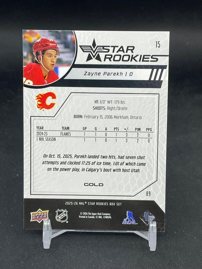 2025 UPPER DECK STAR ROOKIES - GOLD - Z. PAREKH - #15 - #'D/249 - RC