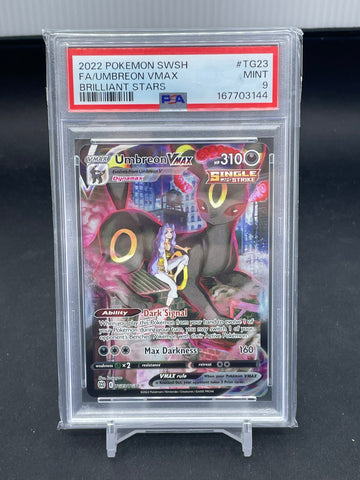 POKEMON - BRILLIANT STARS - UMBREON VMAX - FULL ART - #TG23 - PSA 9