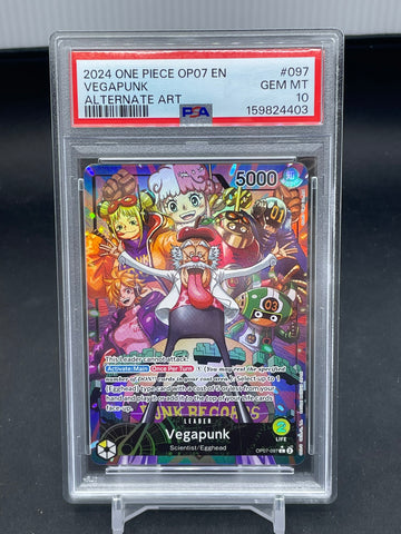 ONE PIECE - OP07 - VEGAPUNK - ALTERNATE ART - #097 - PSA 10