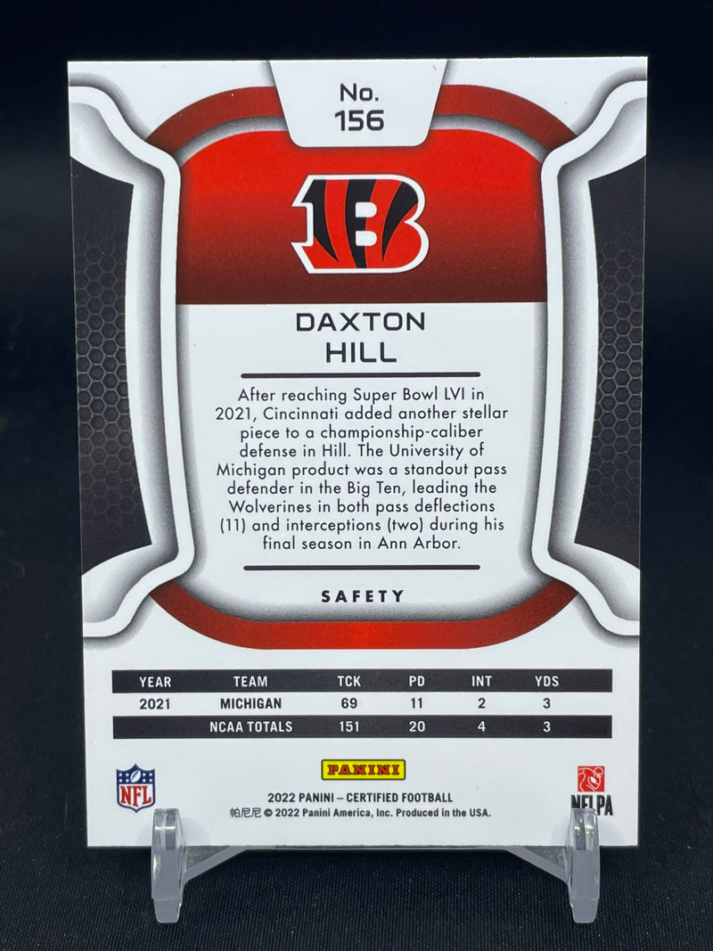 2022 PANINI CERTIFIED - RED - D. HILL - #156 - #'D/99 - RC