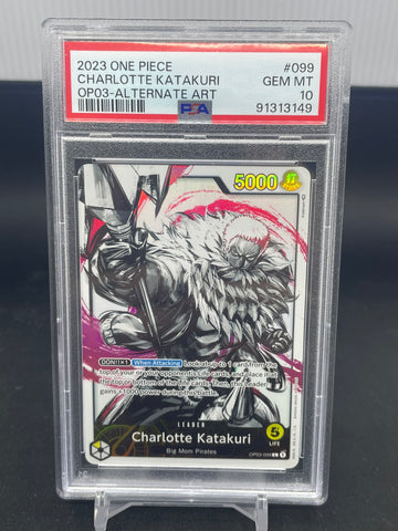 ONE PIECE - OP03 - CHARLOTTE KATAKURI - ALTERNATE ART - #099 - PSA 10