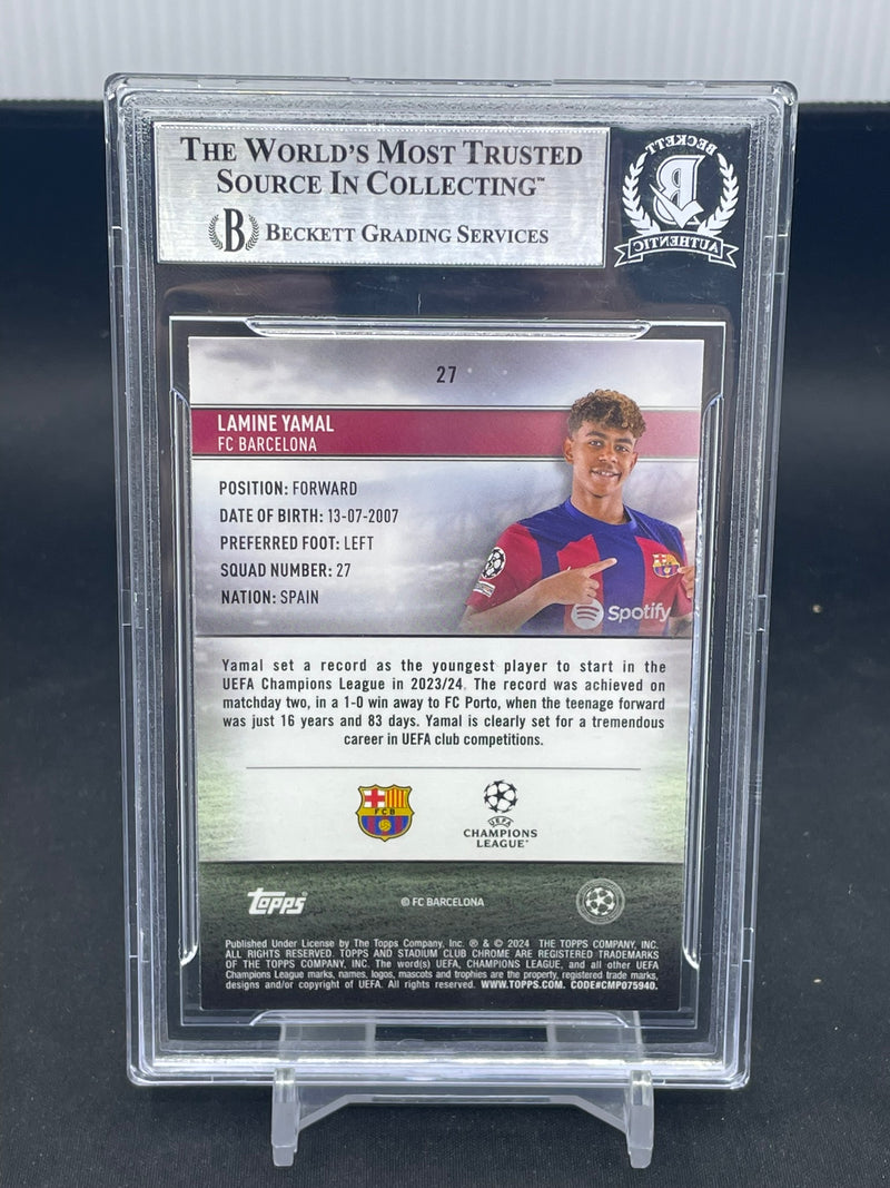 2023 TOPPS STADIUM CLUB CHROME UCL - LAMINE YAMAL - AUTOGRAPH - BGS AUTHENTIC - RC