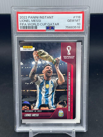 2022 PANINI INSTANT - FIFA WORLD CUP QATAR - L. MESSI - #118 - #'D/22081 - PSA 10