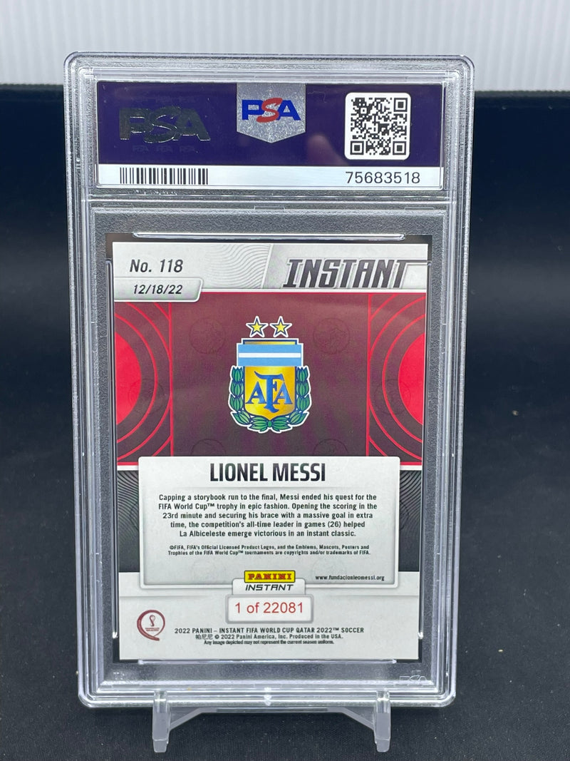 2022 PANINI INSTANT - FIFA WORLD CUP QATAR - L. MESSI - #118 - #'D/22081 - PSA 10