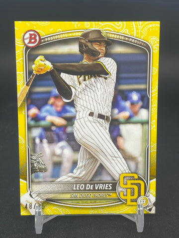 2025 TOPPS BOWMAN - YELLOW - L. DE VRIES - #BP-59 - #'D/75