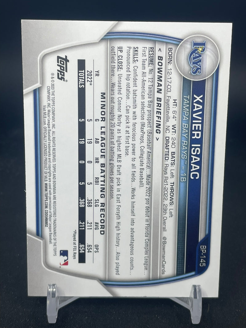 2023 TOPPS BOWMAN - GREEN - 1ST BOWMAN - X. ISAAC - #BP-145 - #'D/99