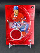 2025 UPPER DECK SP GAME USED - RED AUTOGRAPH JERSEY - J. SLAFKOVSKY - #196 - #'D/35 - RELIC - AUTOGRAPH