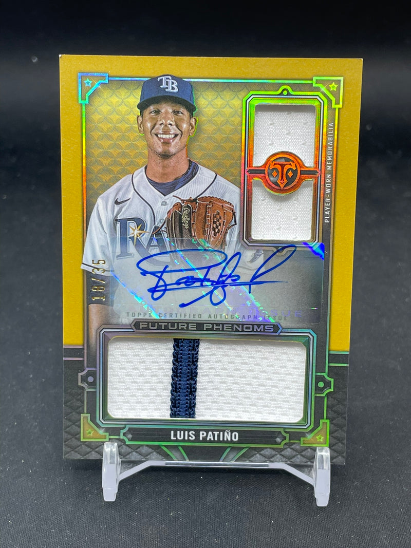 2022 TOPPS TRIPLE THREADS - FUTURE PHENOMS - L. PATINO - #RFPAR-LP - #'D/35 - DUAL RELIC - AUTOGRAPH