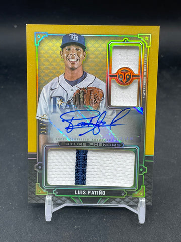 2022 TOPPS TRIPLE THREADS - FUTURE PHENOMS - L. PATINO - #RFPAR-LP - #'D/35 - DUAL RELIC - AUTOGRAPH