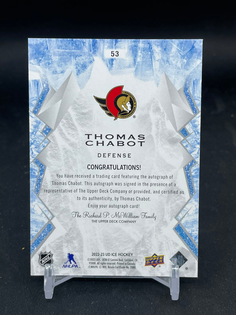 2022 UPPER DECK ICE - RED - T. CHABOT - #53 - #'D/5 - AUTOGRAPH
