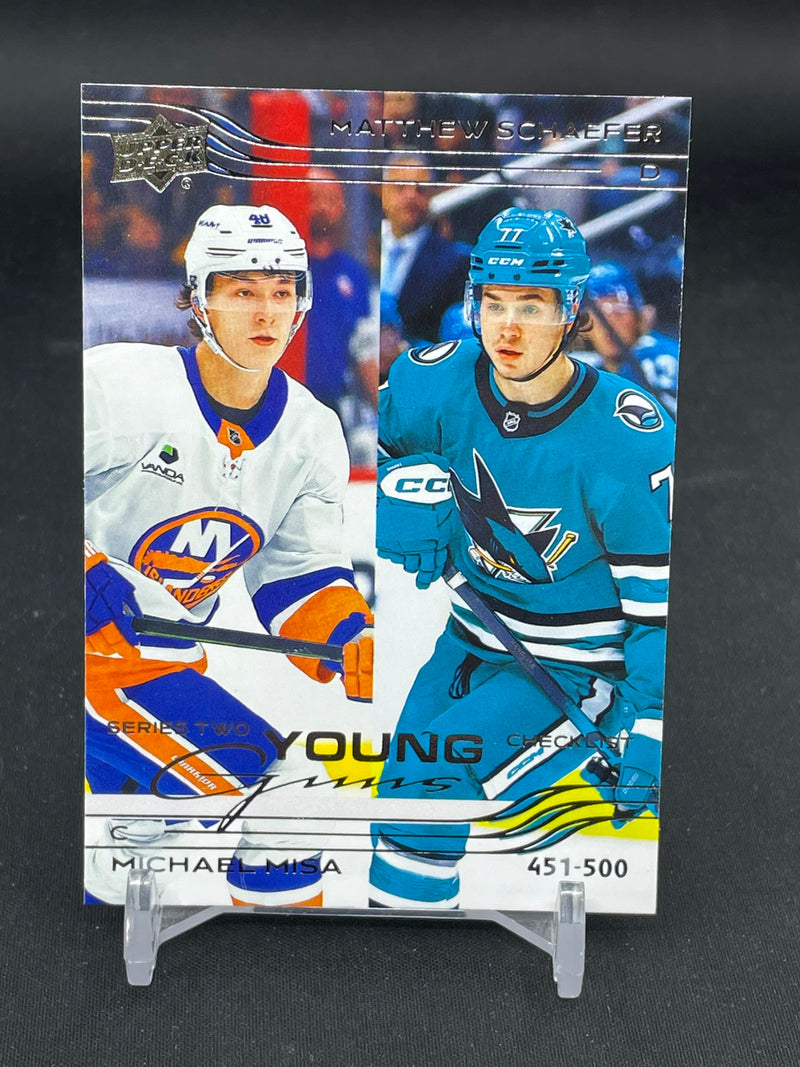 2025 UPPER DECK SERIES TWO - YOUNG GUNS CHECKLIST - M. SCAHEFER / M. MISA -