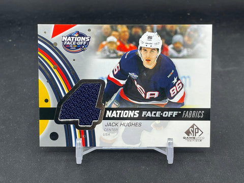 2025 UPPER DECK SP GAME USED - 4 NATIONS FACE-OFF FABRICS - J. HUGHES - #4N-HU - RELIC