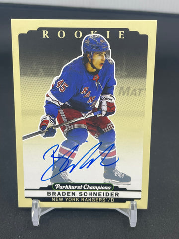2022 UPPER DECK PARKHURST CHAMPIONS - ROOKIE AUTOGRAPH - B. SCHNEIDER - #262 - AUTOGRAPH - RC