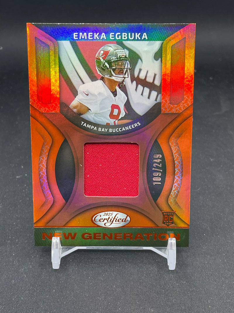 2025 PANINI CERTIFIED - ORANGE - NEW GENERATION - E. EGBUKA - #NGJ-EEA - #'D/249 - RELIC - RC