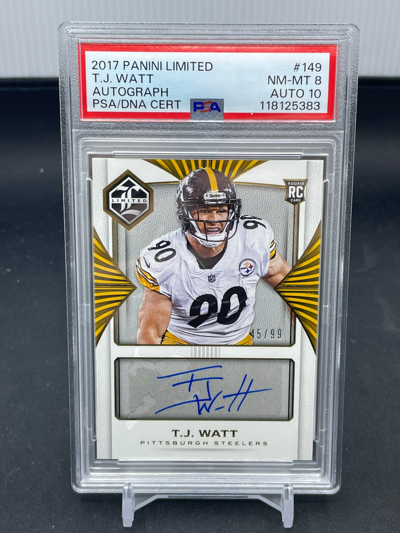2017 PANINI LIMITED - T. WATT - #149 - #'D/99 - PSA 8 - AUTOGRAPH PSA 10 - RC