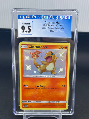 POKEMON - HIDDEN FATES - CHARMANDER - SHINY RARE - SV6 - CGC 9.5