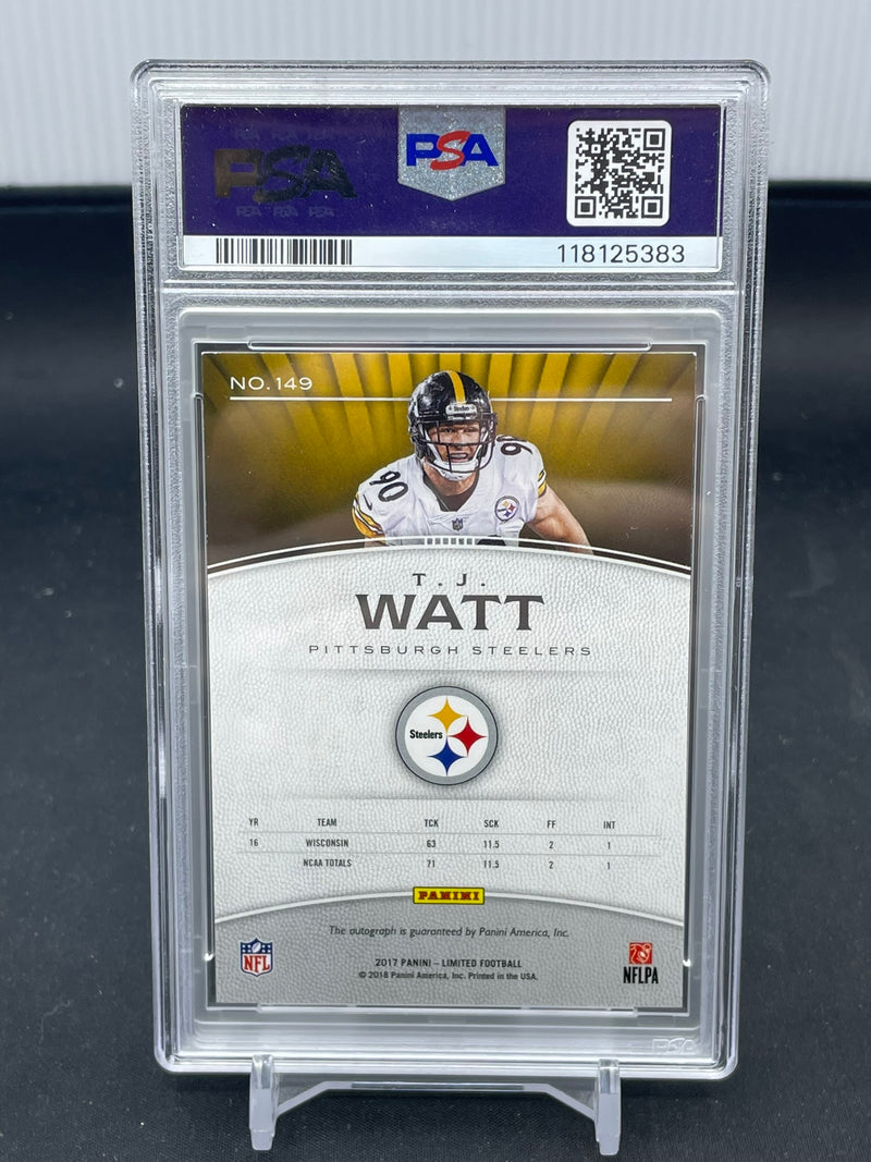 2017 PANINI LIMITED - T. WATT - #149 - #'D/99 - PSA 8 - AUTOGRAPH PSA 10 - RC
