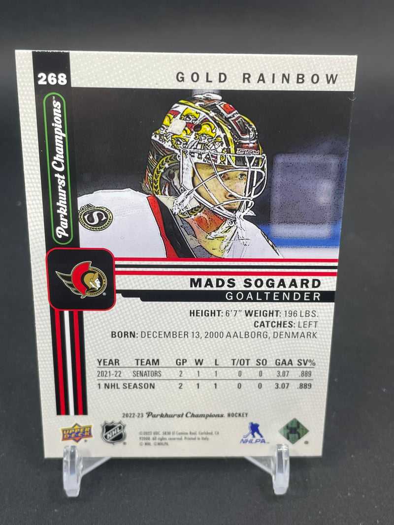 2022 UPPER DECK PARKHURST CHAMPIONS - GOLD RAINBOW ROOKIE - M. SOGAARD -