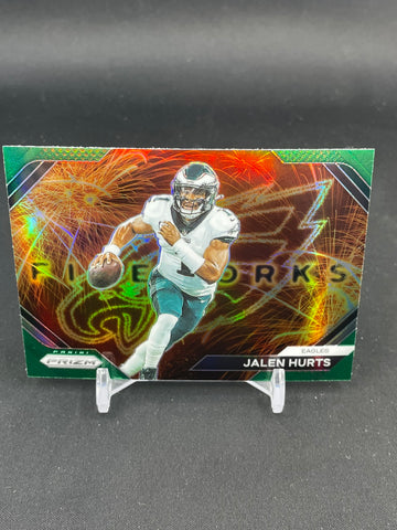 2023 PANINI PRIZM - GREEN - FIREWORKS - J. HURTS - #F-1