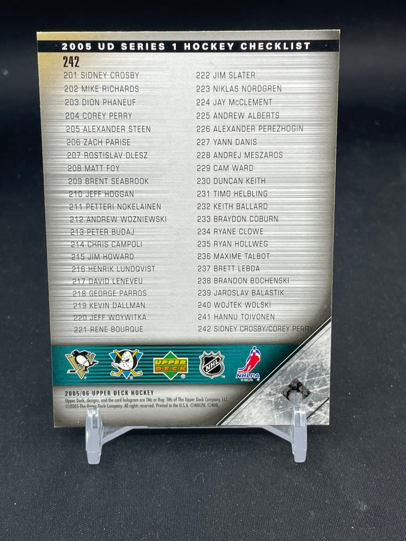 2005 UPPER DECK SERIES ONE - YOUNG GUNS CHECKLIST - S. CROSBY / C. PERRY -