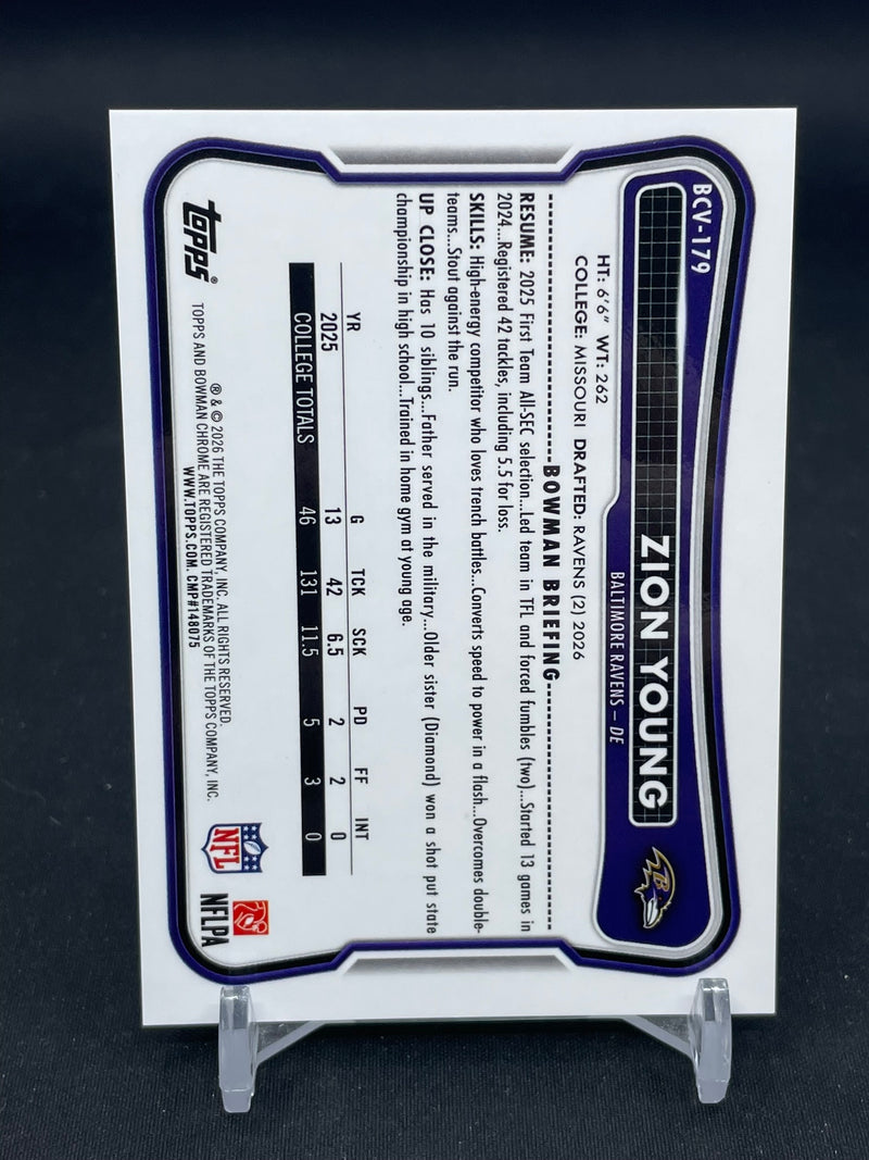 2026 TOPPS BOWMAN CHROME - YELLOW MOJO REFRACTOR - Z. YOUNG - #BCV-179 - #'D/275 - RC