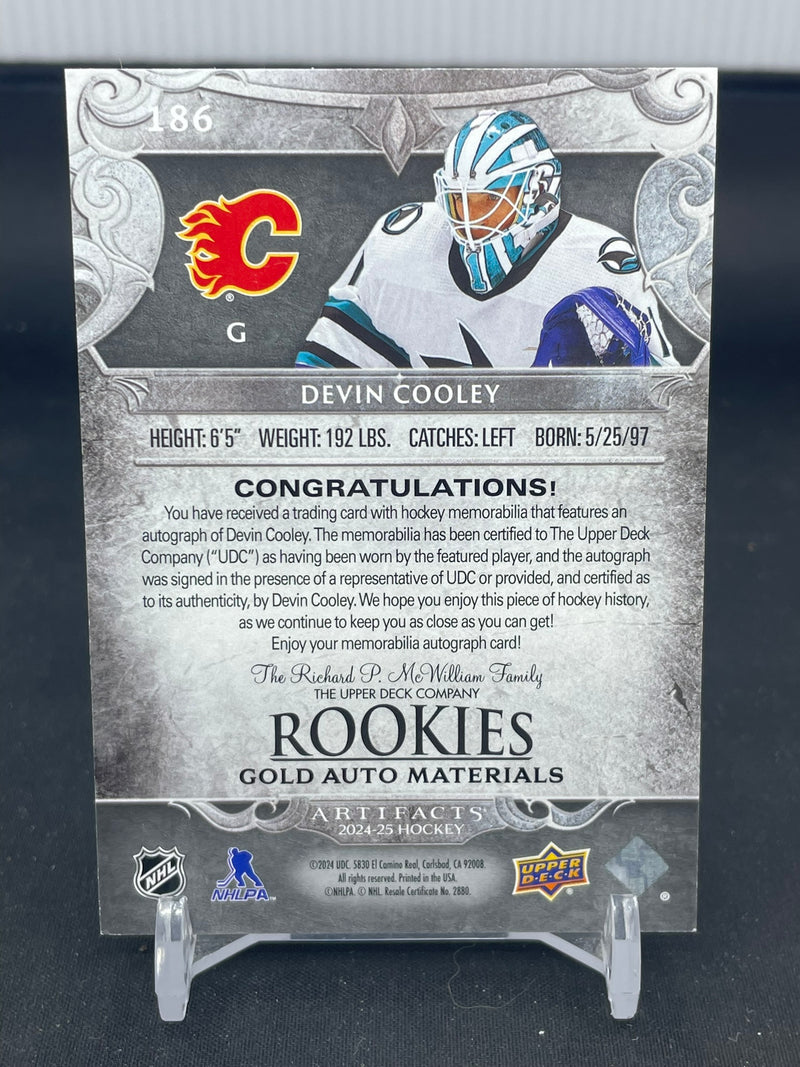 2024 UPPER DECK ARTIFACTS - ROOKIE GOLD AUTO MATERIALS - D. COOLEY - #186 - #'D/199 - DUAL RELIC - AUTOGRAPH - RC