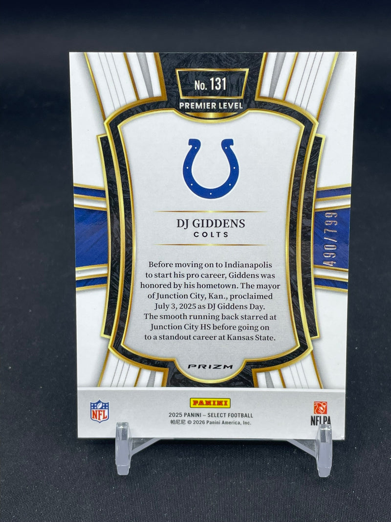 2025 PANINI SELECT - WHITE SHOCK PRIZM - D. GIDDENS - #131 - #'D/799 - RC