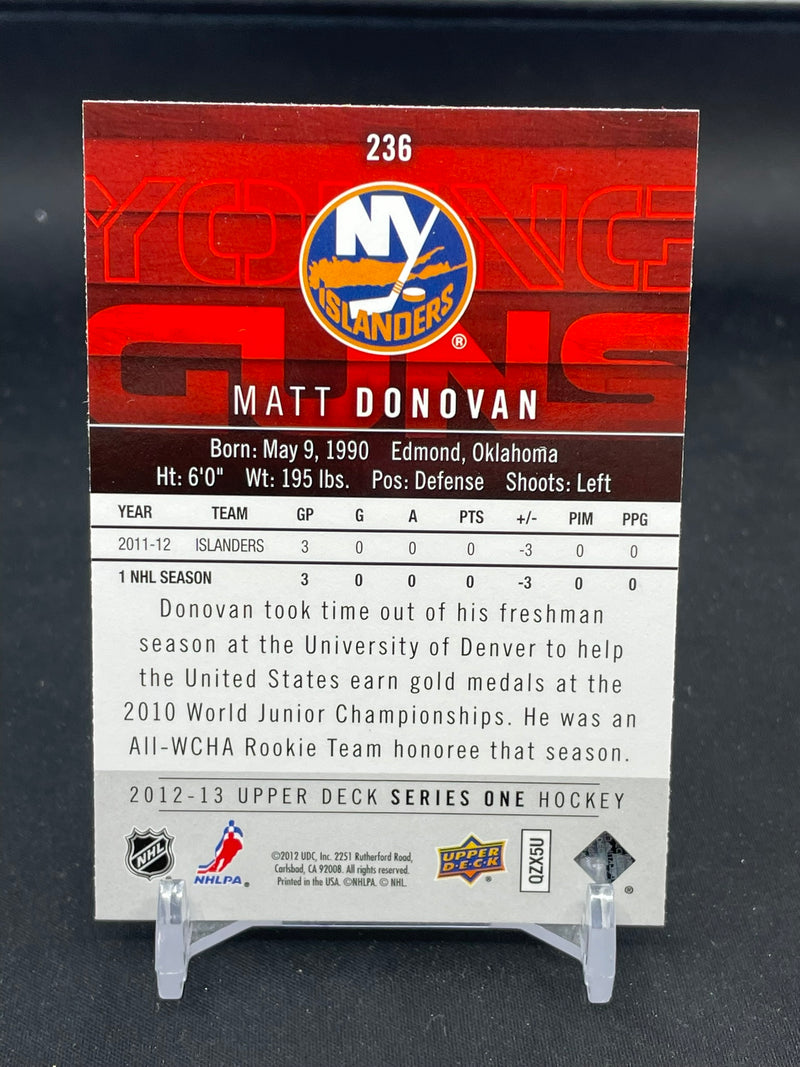 2012 UPPER DECK SERIES ONE - YOUNG GUNS - M. DONOVAN -