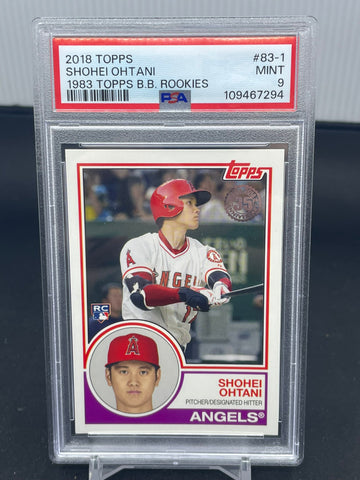 2018 TOPPS - 1983 TOPPS B. B. ROOKIES - S. OHTANI - #83-1 - PSA 9 - RC