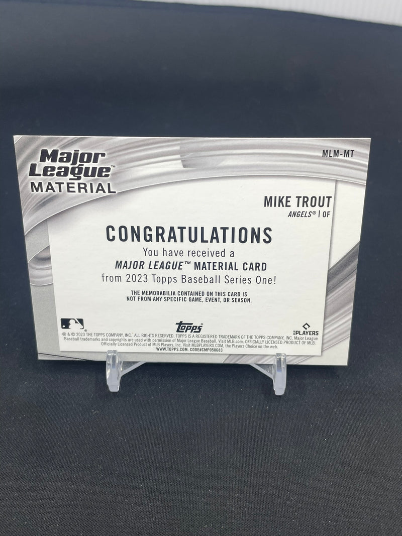 2023 TOPPS SERIES ONE - MAJOR LEAGUE MATERIAL - M. TROUT -
