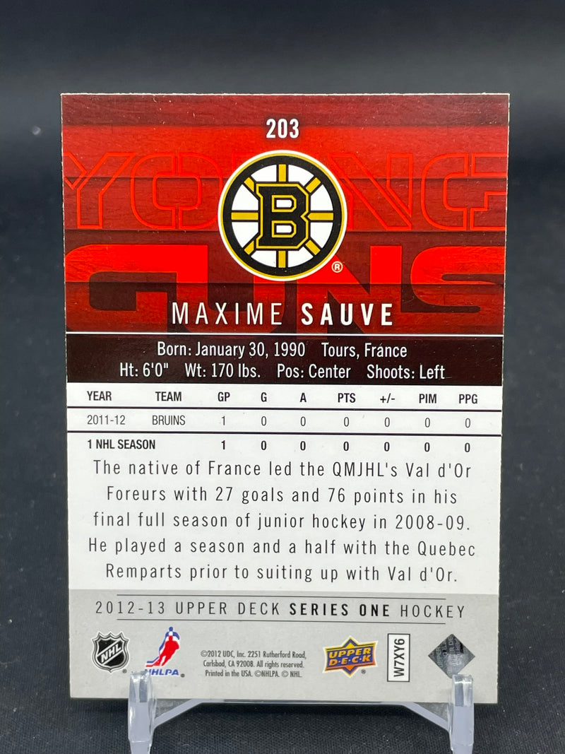 2012 UPPER DECK SERIES ONE - YOUNG GUNS - M. SAUVE -