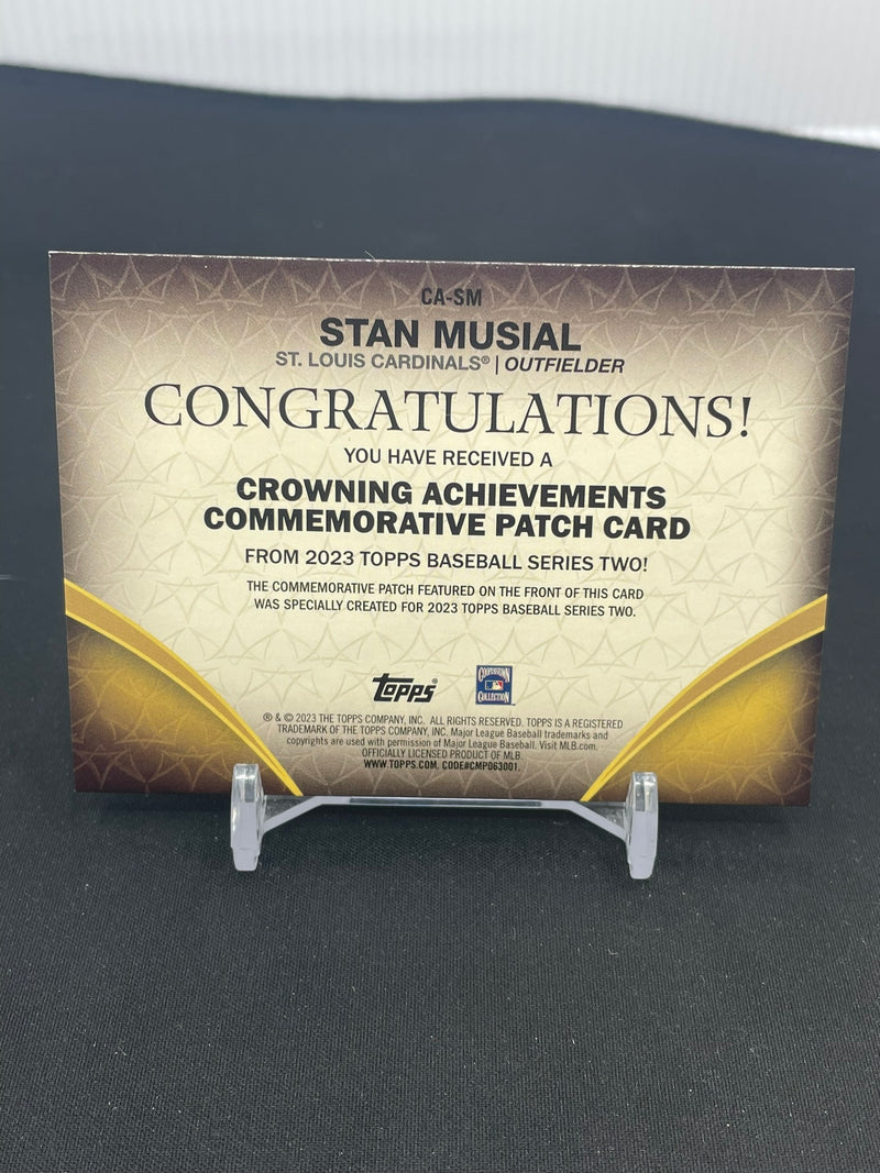 2023 TOPPS SERIES TWO - CROWNING ACHIEVEMENTS COMMEMORATIVE PATCH - S. MUSIAL - #CA-SM - #'D/299 - RELIC