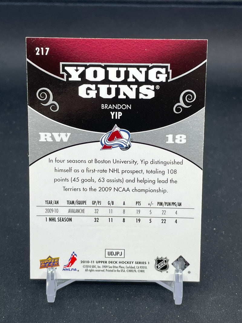2010 UPPER DECK SERIES ONE - YOUNG GUNS - B. YIP -