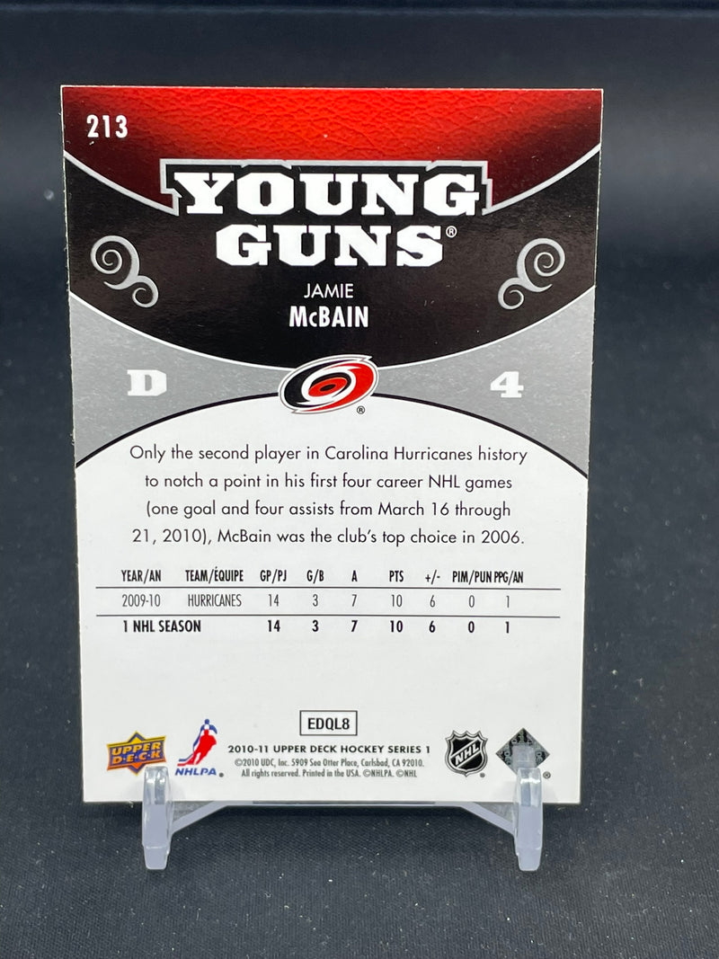 2010 UPPER DECK SERIES ONE - YOUNG GUNS - J. MCBAIN -