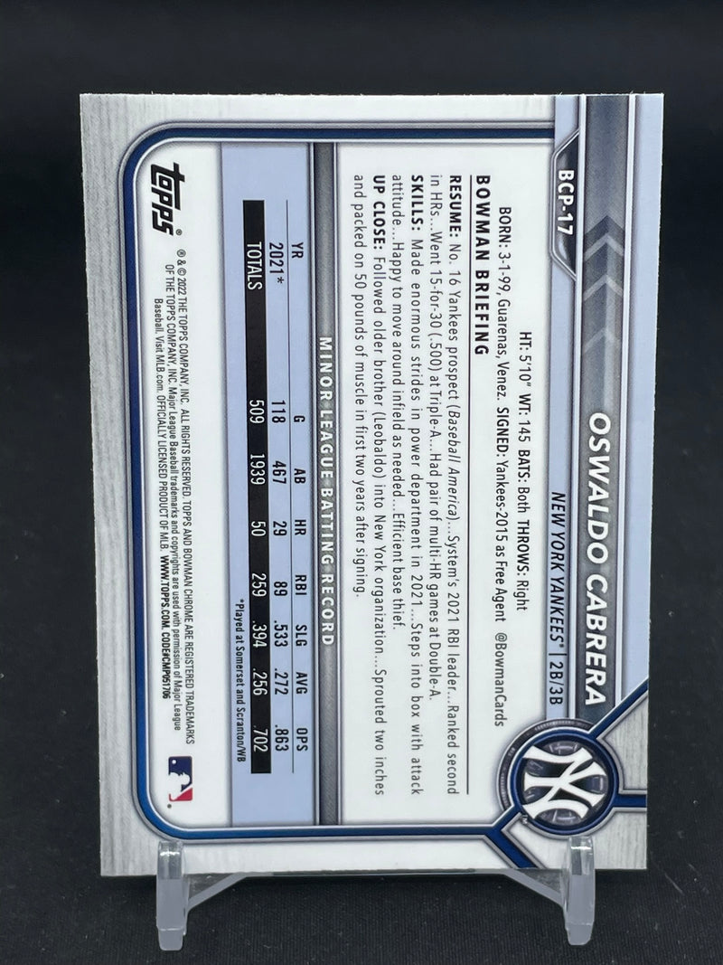 2022 TOPPS BOWMAN CHROME - 1ST BOWMAN - O. CABRERA -