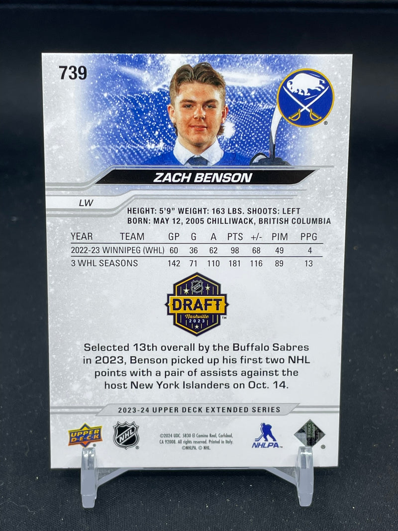 2023 UPPER DECK EXTENDED SERIES - 1ST ROUND ROOKIES - Z. BENSON -