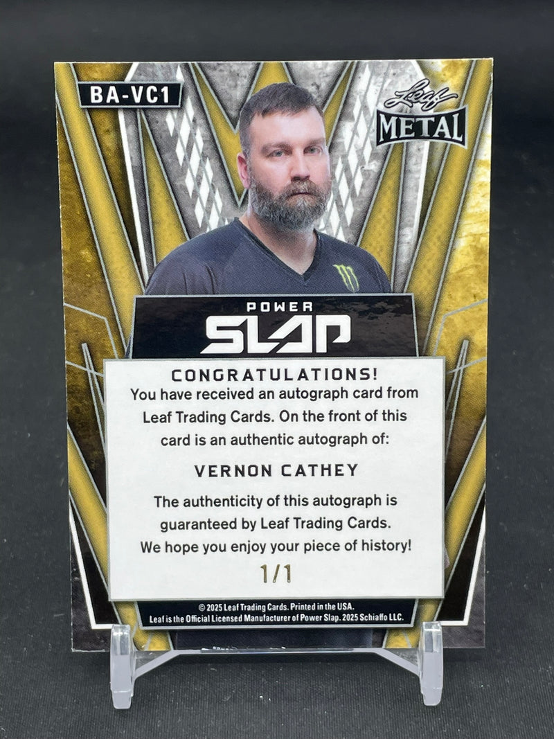 2025 LEAF METAL POWER SLAP - "THE MECHANIC" VERNON CATHEY - #BA-VC1 - #'D/1 - AUTOGRAPH