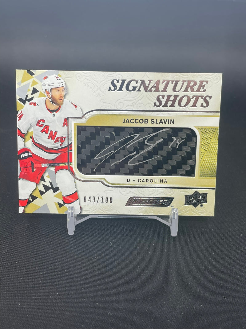 2019 UPPER DECK ENGRAINED - SIGNATURE SHOTS - J. SLAVIN - #SS-JS - #'D/100 - AUTOGRAPH