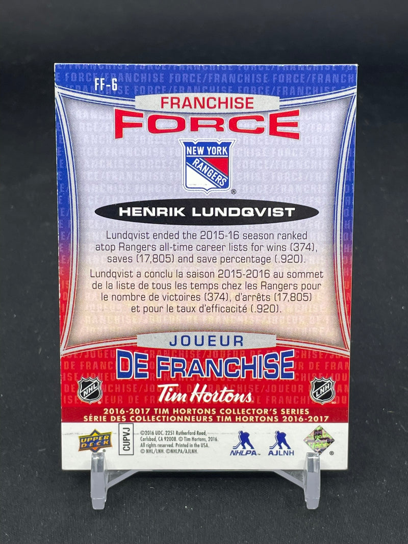2016 UPPER DECK TIM HORTONS - FRANCHISE FORCE - H. LUNDQVIST -