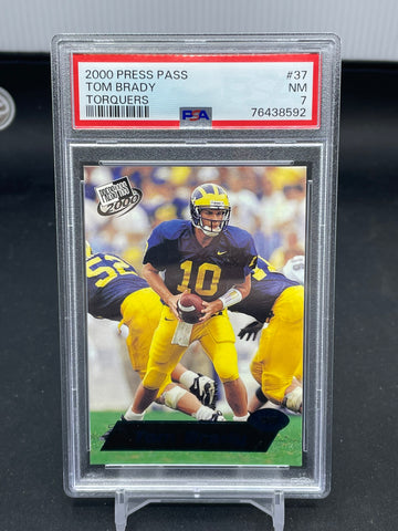2000 PRESS PASS - TORQUERS - T. BRADY - #37 - PSA 7