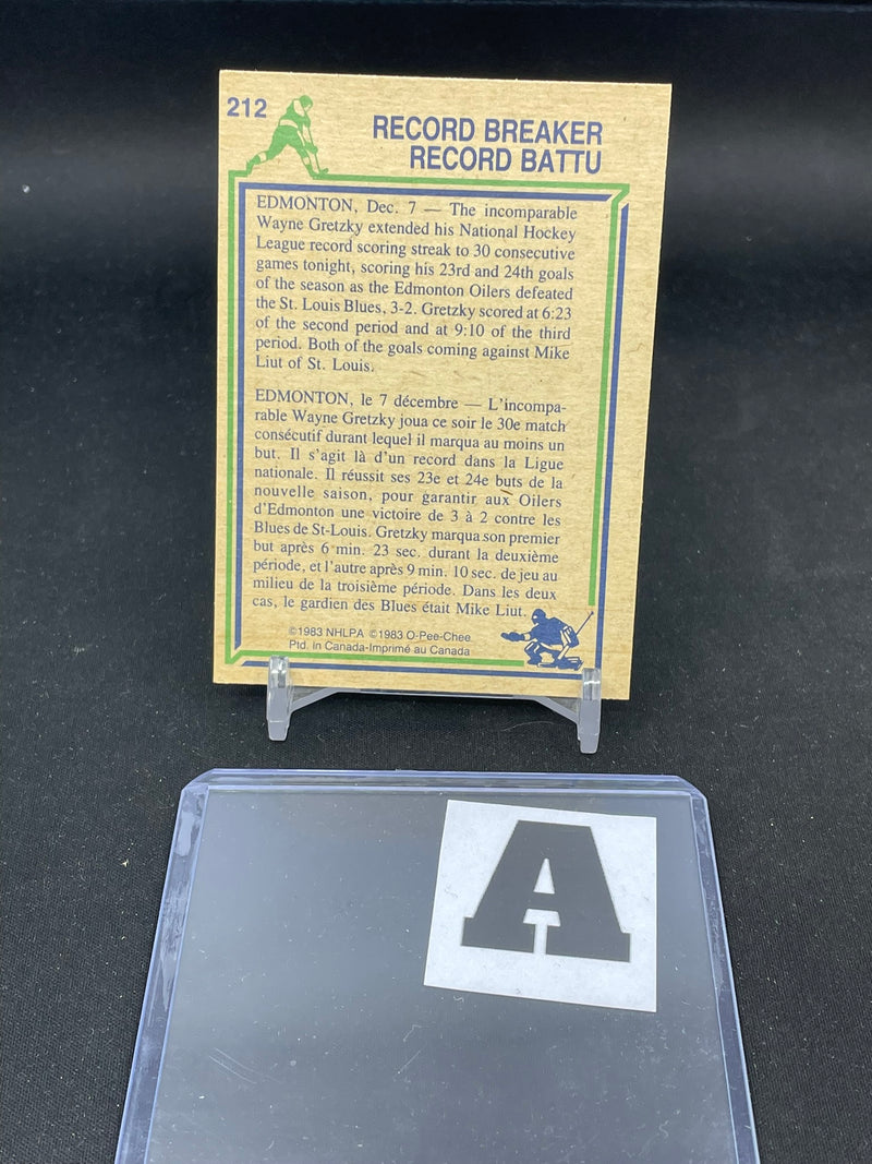 1983 O-PEE-CHEE - RECORD BREAKERS - W. GRETZKY -