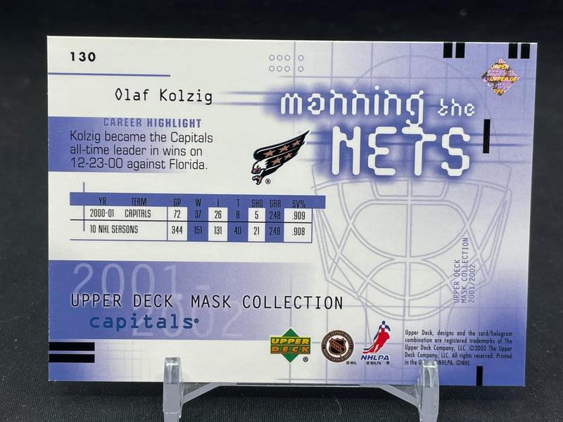 2002 UPPER DECK MASK COLLECTION - MANNING THE NETS - O. KOLZIG -