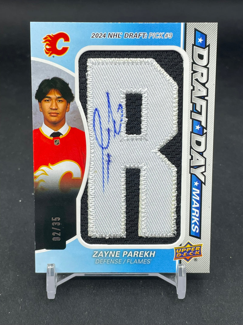 2025 UPPER DECK SP GAME USED - DRAFT DAY MARKS - Z. PAREKH - #DDM-ZP - #'D/35 - RELIC - AUTOGRAPH