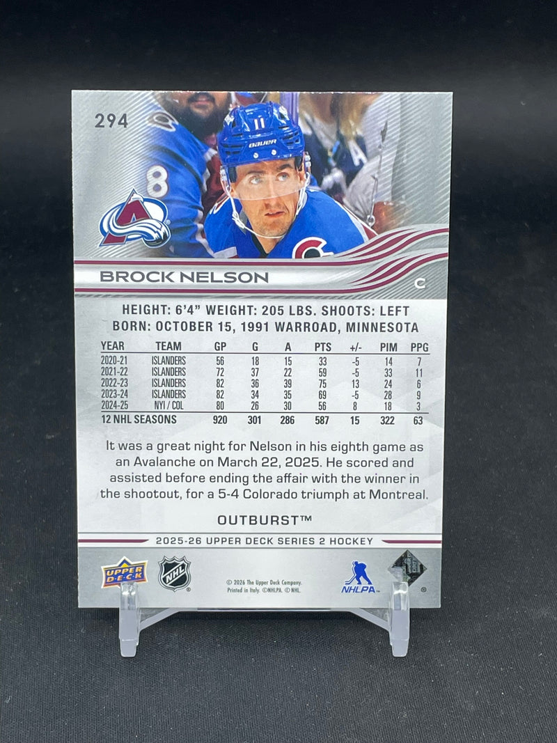 2025 UPPER DECK SERIES TWO - OUTBURST - SINGLES - SELECT YOUR PLAYER