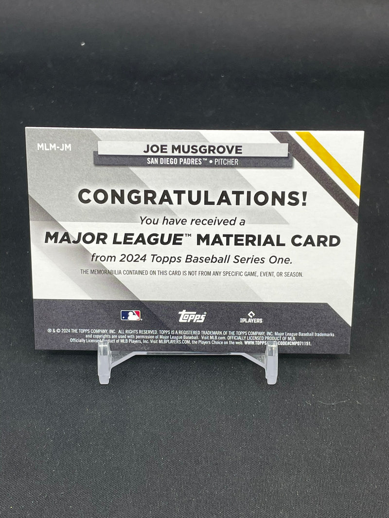 2024 TOPPS SERIES ONE - MAJOR LEAGUE MATERIAL - J. MUSGROVE -