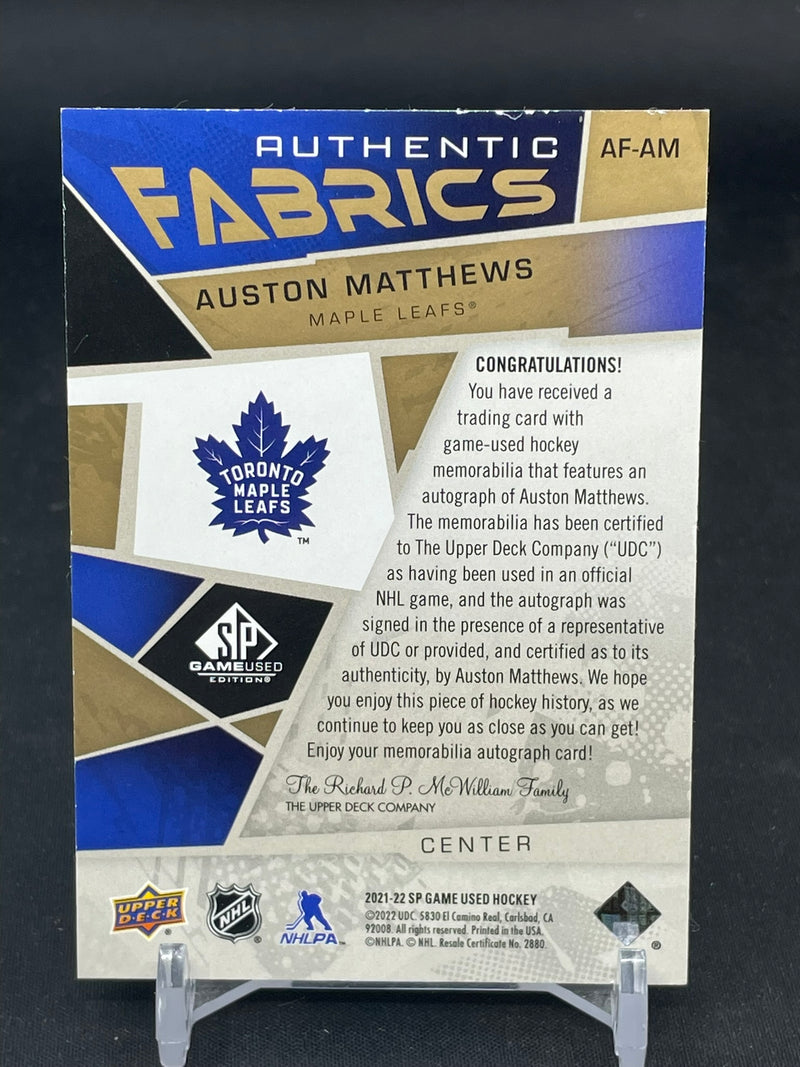 2021 UPPER DECK SP GAME USED - AUTHENTIC FABRICS - A. MATTHEWS - #AF-AM - #'D/25 - RELIC - AUTOGRAPH - RC