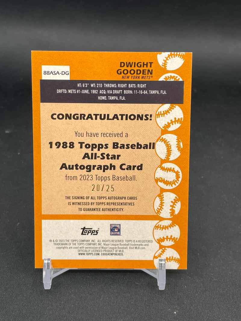 2023 TOPPS SERIES TWO - 1988 TOPPS BASEBALL ALL-STAR AUTOGRAPH - GOLD - D. GOODEN - #88ASA-DG - #'D/25 - AUTOGRAPH